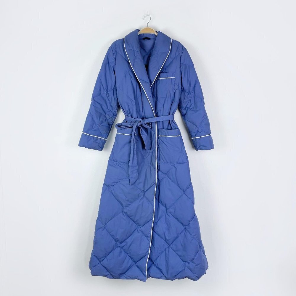 vintage 80s eddie bauer down puffer housecoat jacket - size medium